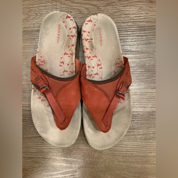 Merrell Shoes - Merrell Women's Rust Orange Suede Thong Sandals